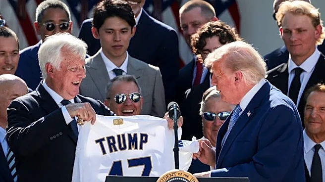 Dodgers visit White House, give World Series ring to President Trump