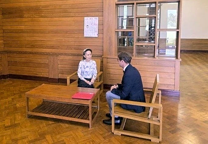 Myanmar says detained former leader Aung San Suu Kyi met Red Cross official