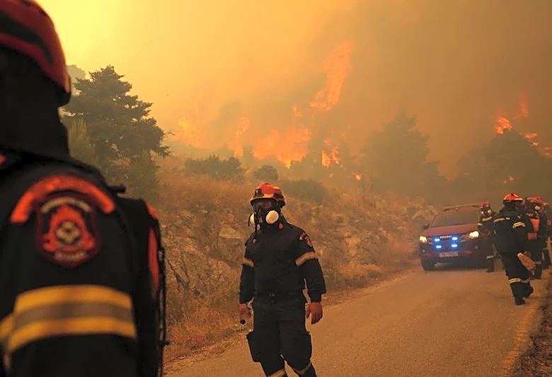 Greek firefighters battle wildfire northwest of Athens for fourth day