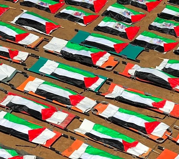 Gazans bury nearly a whole clan found in rubble in mass funeral for 112