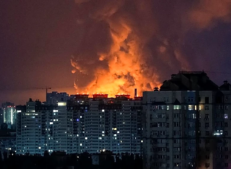 Russian attacks kill one in Ukrainian capital Kyiv, trigger fires