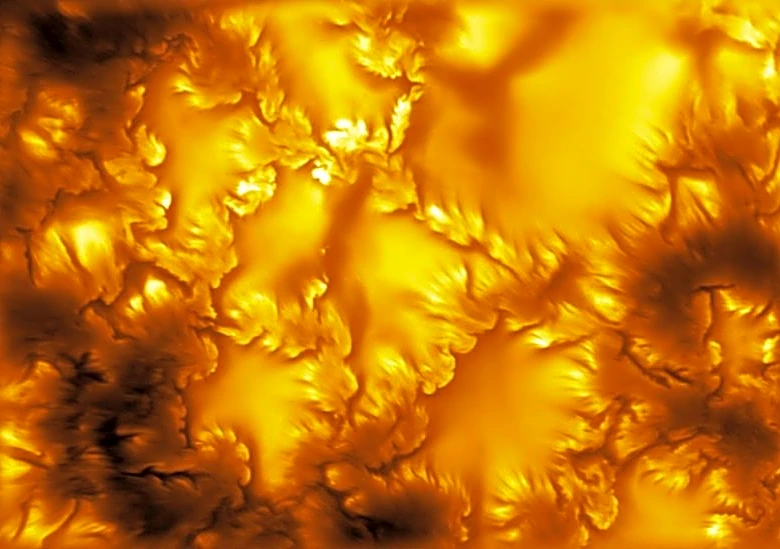 Swirling, vortex-like patterns observed on the sun's surface