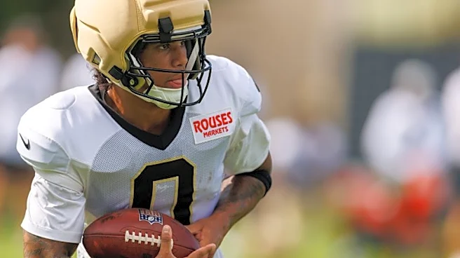 Saints rookie WR Jordyn Tyson (leg) exits practice