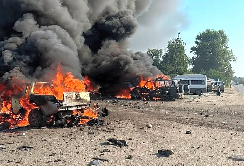 Russian missile attack kills 10 in northeast Ukraine, Zelenskiy vows response