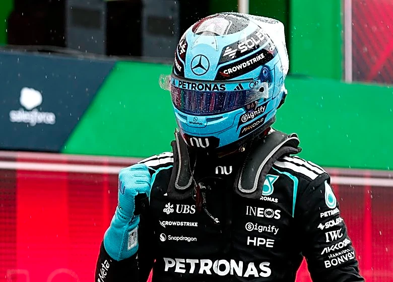 Motor racing-Russell celebrates morale-boosting Dutch GP sprint win