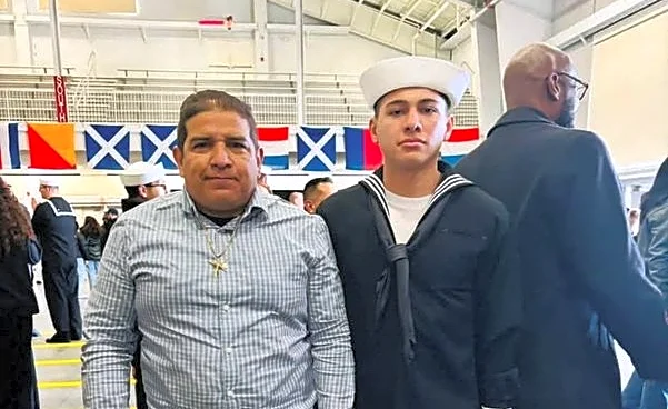 Father of sailor aboard US aircraft carrier freed from immigration detention