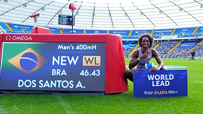 Athletics-Brazil's Dos Santos, American Russell race to world hurdles records in Zurich