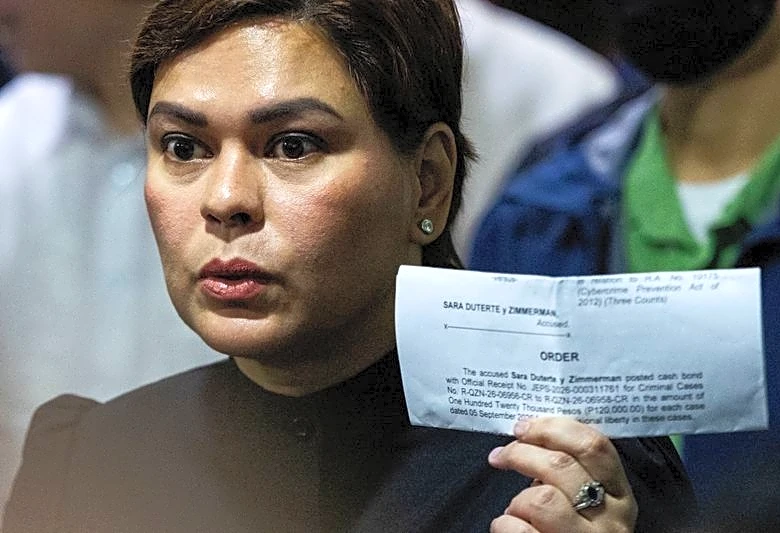 Philippine VP Duterte posts bail after arrest order for alleged grave threats