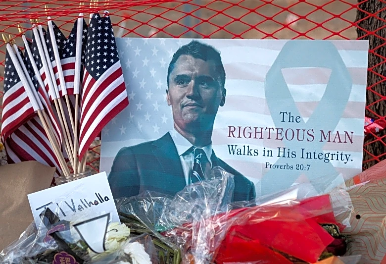 Memorial statue of conservative activist Charlie Kirk vandalized