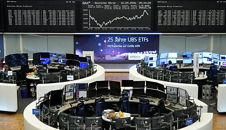European shares rise as oil slips, yields stall