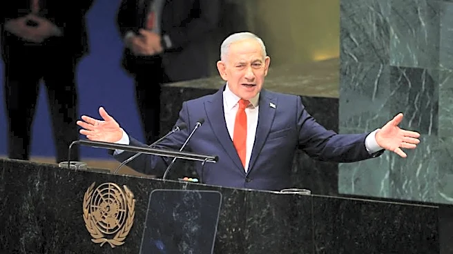 At UN, Netanyahu defends Israel as delegates storm out