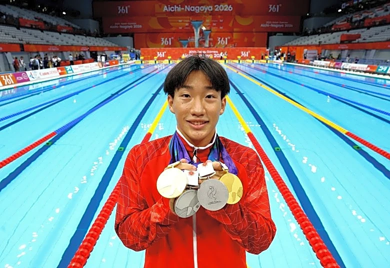 Games-Ohashi embraces LA 2028 challenge after Marchand calls him 'scary'