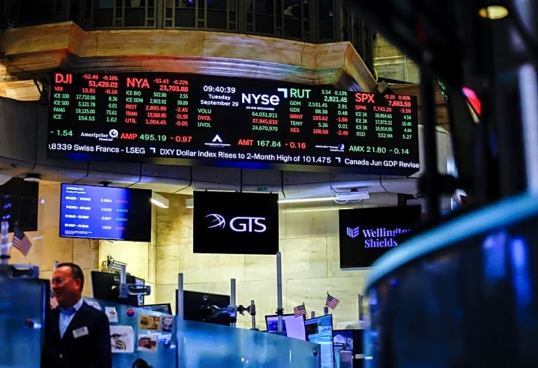 Nasdaq hits record as dollar and Treasury yields climb, oil prices ease