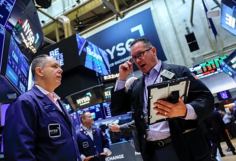 Wall Street shares notch records as oil prices stabilize, bond yields retreat