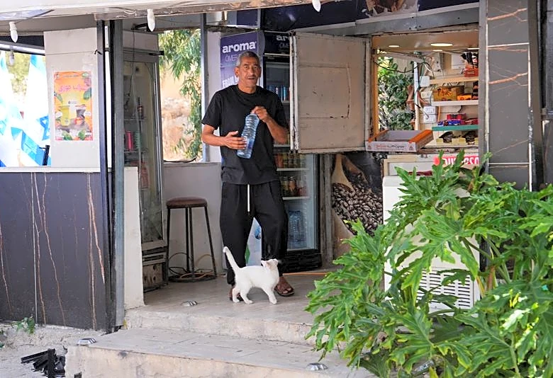 Israeli settlers flank Palestinian cafe with dozens of Israeli flags