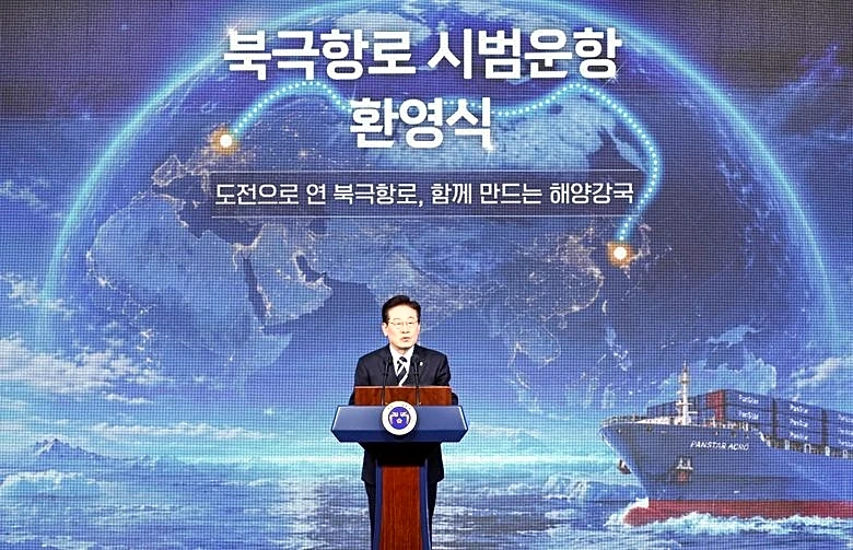 South Korea's Lee welcomes home Arctic container ship as route faces viability tests