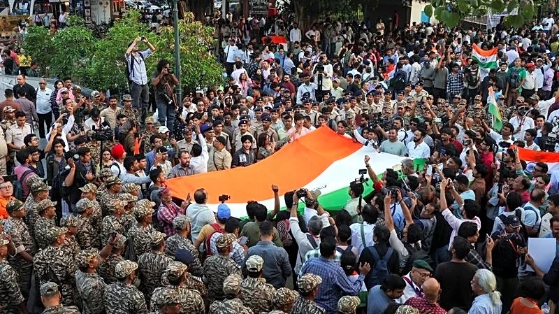 Indian police detain 'cockroach' founder, student leaders ahead of Delhi rally
