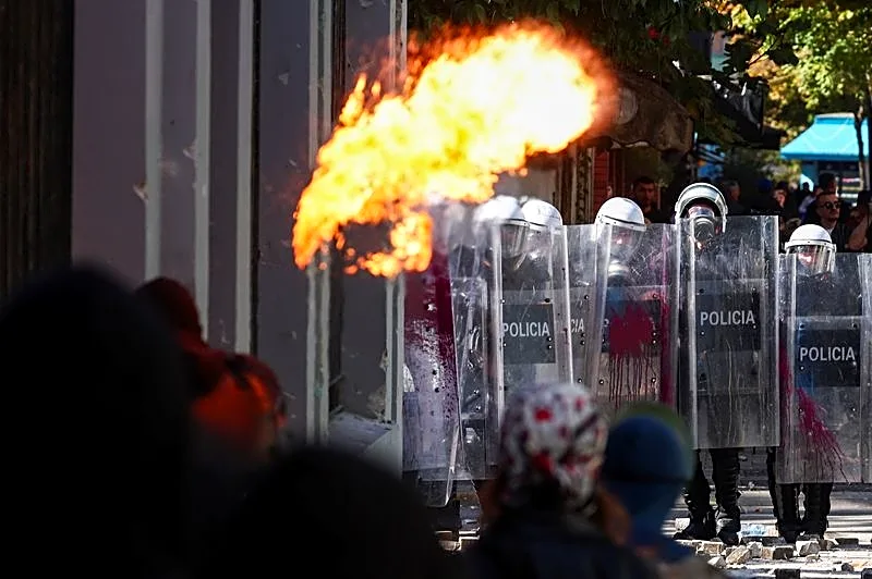 Albanian anti-government protesters clash with police in Tirana