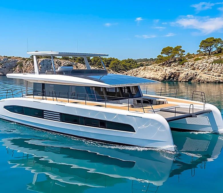 This New 60-Foot Solar-Powered Catamaran Combines German Tech With Italian Style