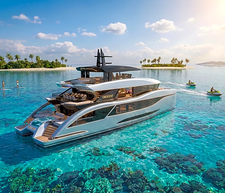 This New 110-Foot Catamaran Gives Big Superyacht Energy