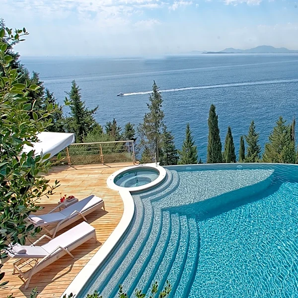 This $10.8 Million Home in Corfu Is Carved Into a Rocky Cliff Above the Ionian Sea