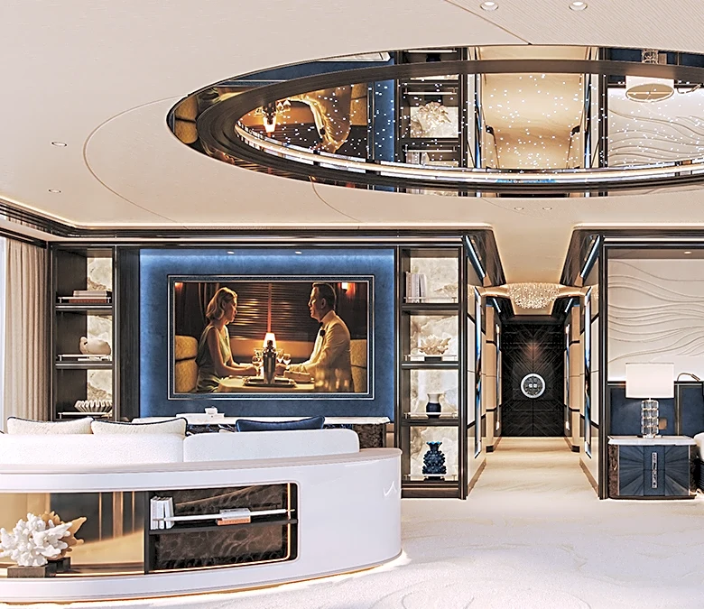This New 269-Foot Superyacht Has a Art Deco-Interior Worthy of a Bond Villian