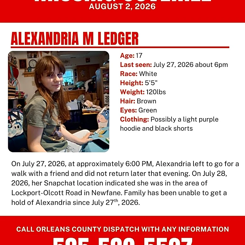 Missing Orleans County teen last seen in Albion; police ask for public's help