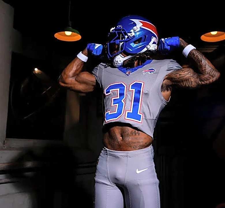 Josh Allen continues helmet tradition in first practice at new Highmark Stadium