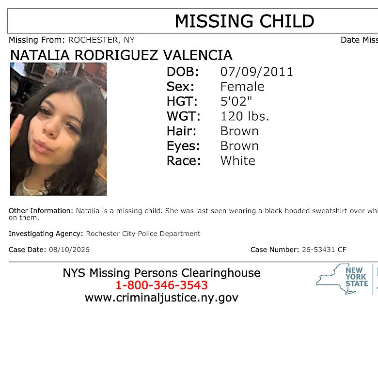 Rochester police search for missing 15-year-old girl