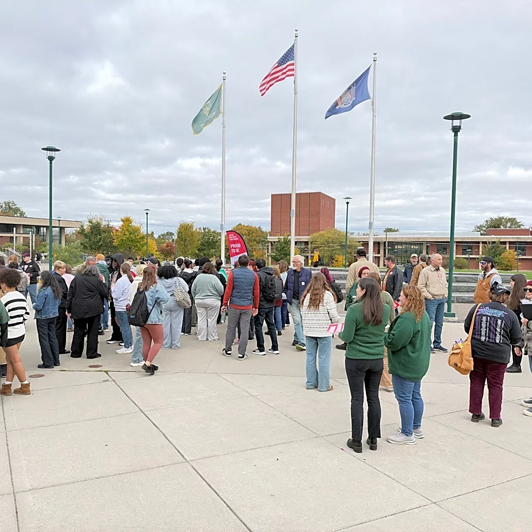 SUNY Brockport students, faculty rally after employee detained by ICE