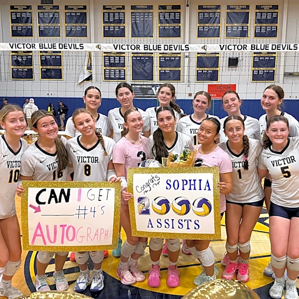 Victor volleyball player reaches rare milestone of 2,000 assists