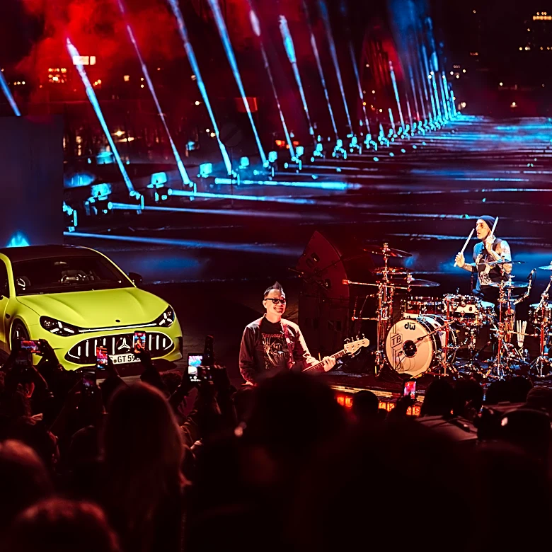 Blink-182, Brad Pitt, and George Russell Join Mercedes-AMG to Unveil a Fun-Forward EV