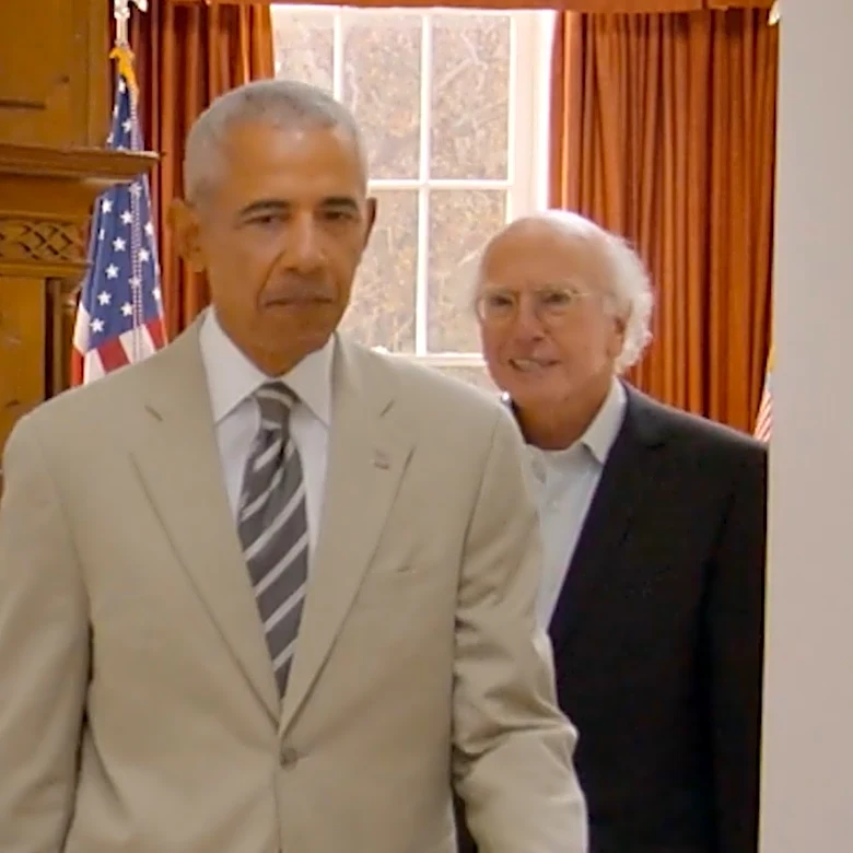 Barack Obama Pokes Fun at Tan Suit Controversy on Larry David’s HBO Show Finale