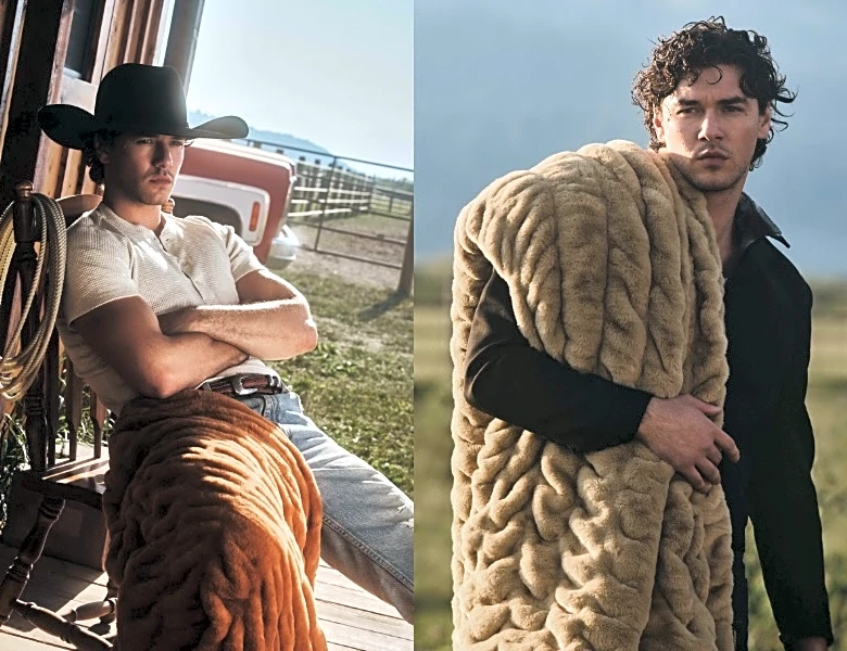 Lola Blankets Beds Belmont Cameli As Face of Dreamy and Rugged Fall Collection