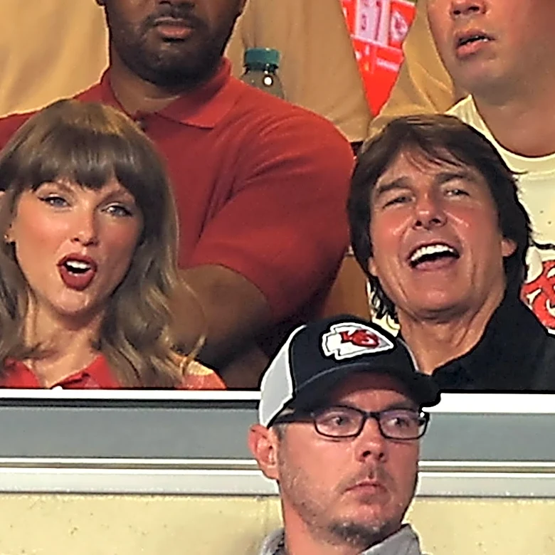 Taylor Swift Chats With Tom Cruise as She Cheers on Travis Kelce at First Chiefs Game Since Wedding