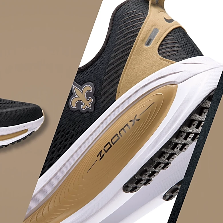 New Orleans Saints Nike Vomero 18 running shoes just dropped, how to buy