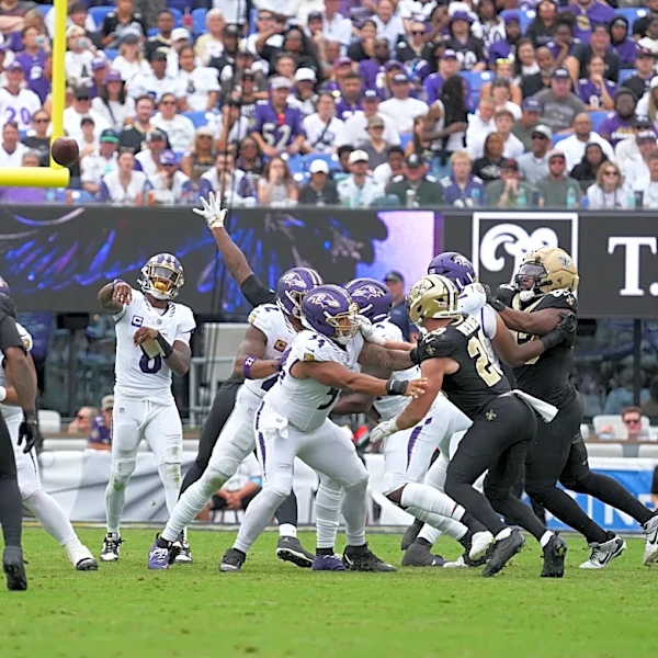 WATCH: Julian Blackmon seals Saints' win by picking off Lamar Jackson