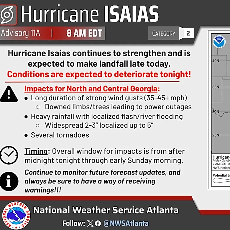 Georgia Power prepares for Hurricane Isaias outages