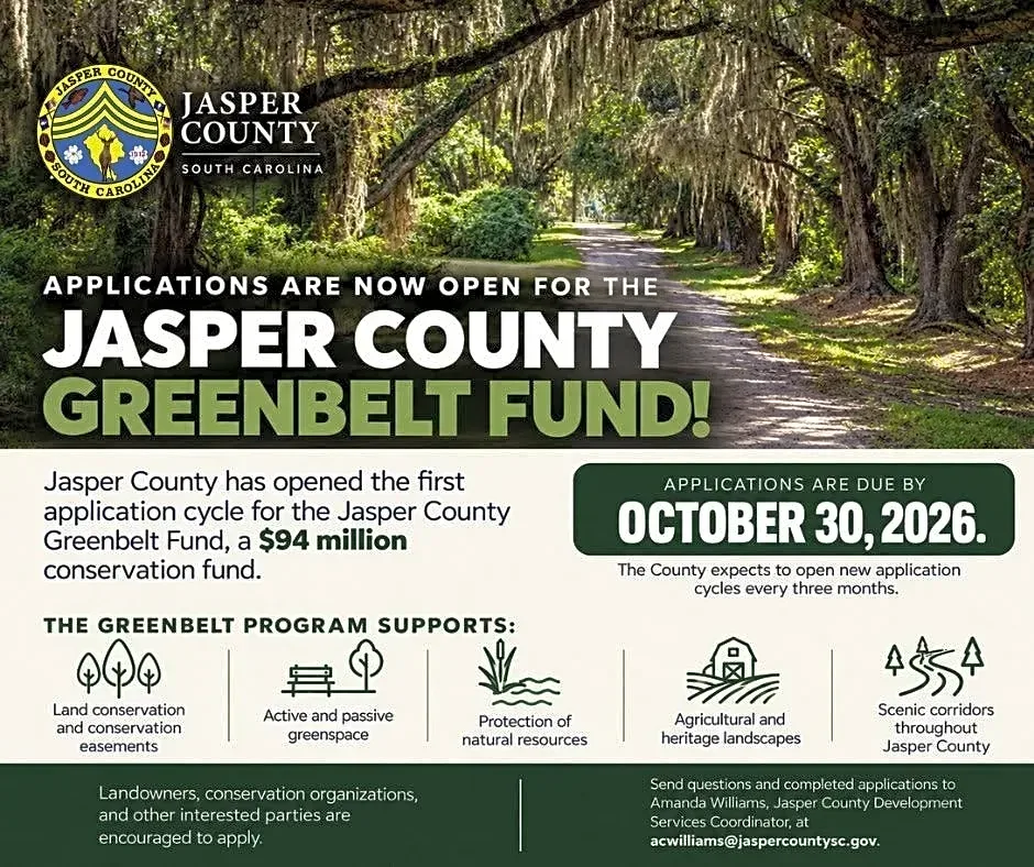 Jasper County opens first grant application cycle for $94 million Greenbelt Fund