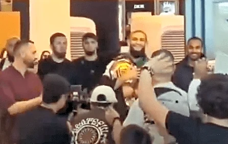 New UFC champ Khamzat Chimaev receives hero’s welcome home after dominant UFC 319 win