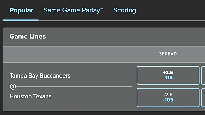 Houston Texans Opening Odds Against