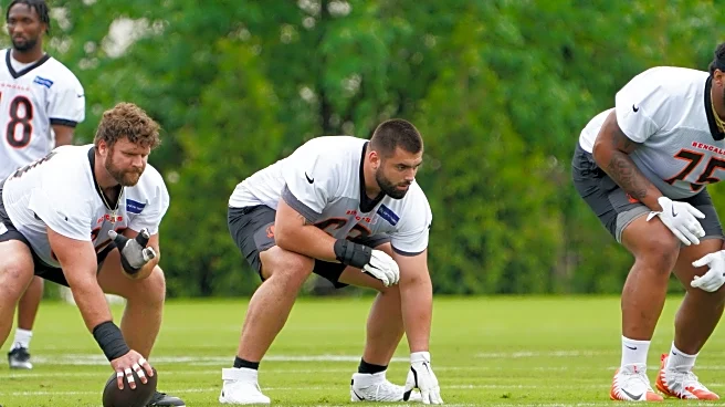 Dylan Fairchild takes starting reps at left guard