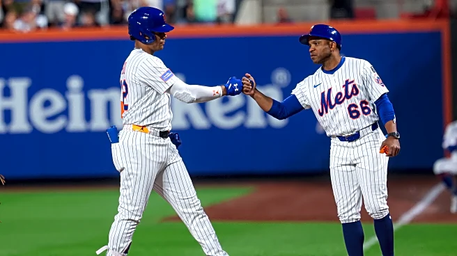First Base Coach Antoan Richardson leaving Mets