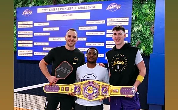 The Lakers hosted a pickleball tournament with Jake LaRavia winning