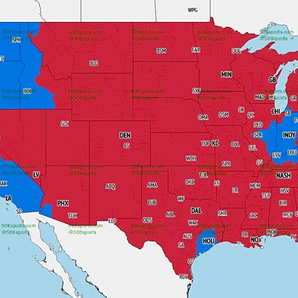 Broncos vs. Packers TV broadcast map for Week 15