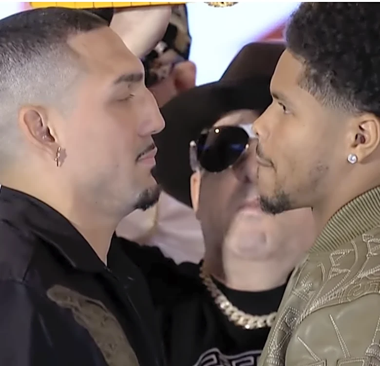 ‘He’s in trouble’ — Watch intense first staredown (with audio) between Teofimo Lopez, Shakur Stevenson | The Ring VI