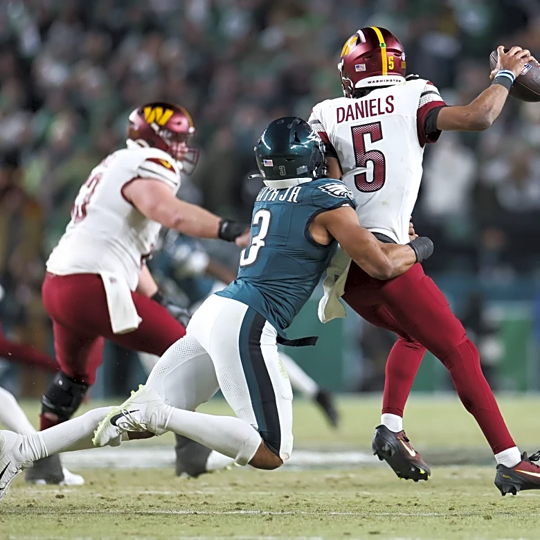 Eagles won’t face Jayden Daniels this season; Marcus Mariota to start against Philly