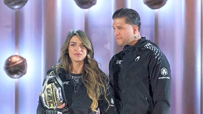 Face the pain! UFC fighters Mackenzie Dern and Brian Ortega hit the Golden Globes stage