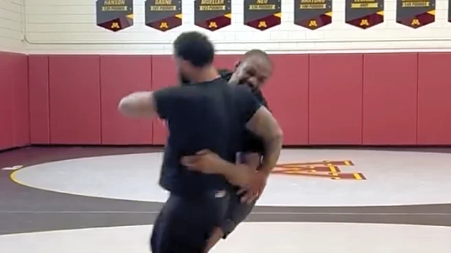 Jon Jones vs Gable Steveson wrestling video: ‘Bones’ stuns Olympian with trip takedown, gets topped anyway