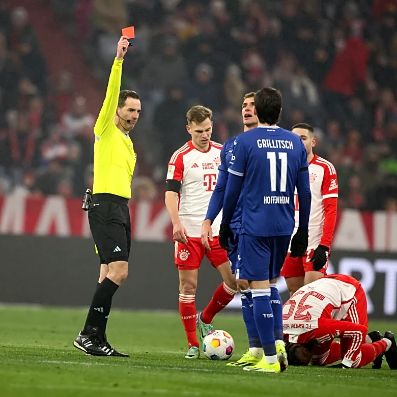 Embattled referee explains controversial red card during Bayern Munich’s 5-1 victory over Hoffenheim